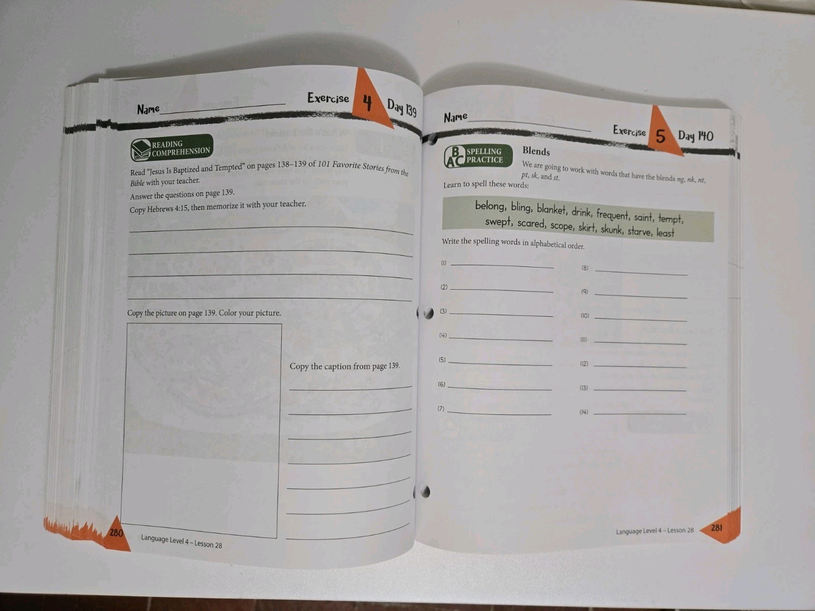Masterbooks Language Lessons for Living Education Level 4 Homeschool *1/2 USED