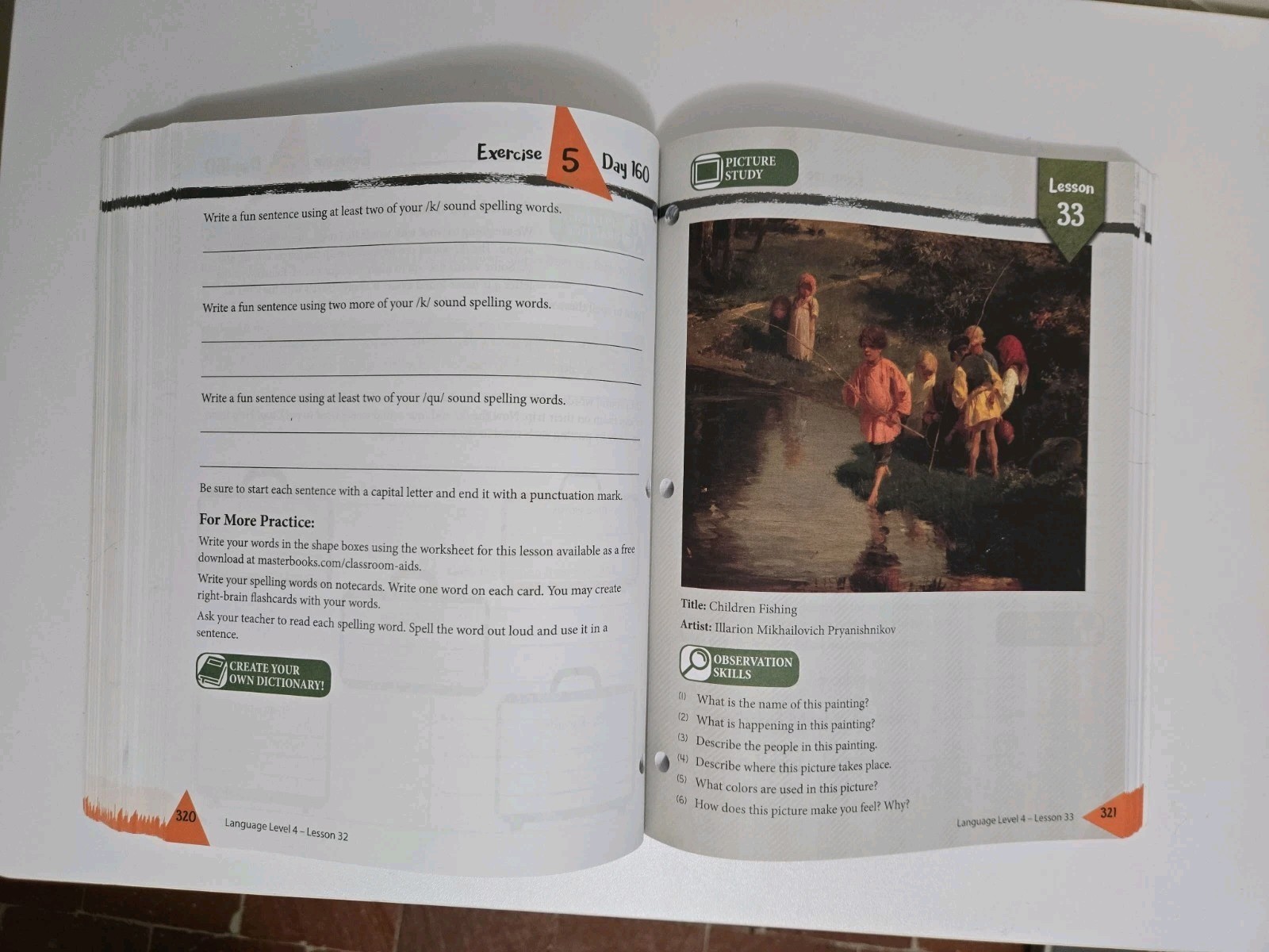 Masterbooks Language Lessons for Living Education Level 4 Homeschool *1/2 USED