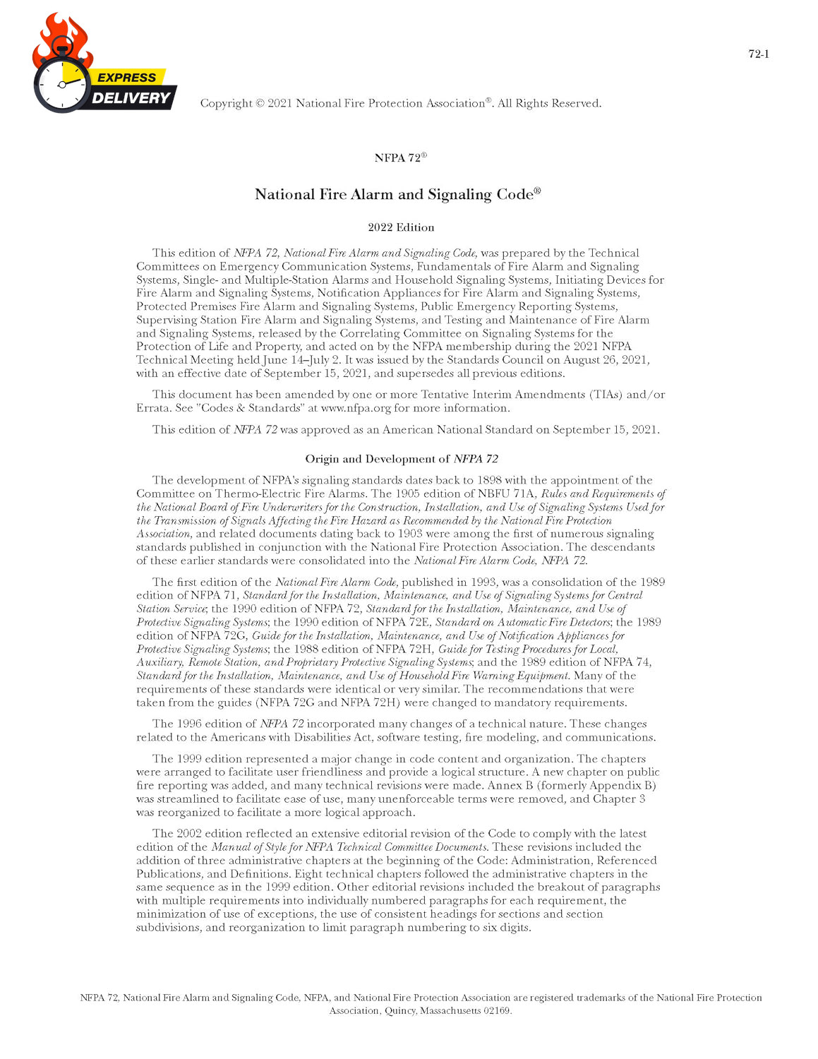 NFPA 72, National Fire Alarm and Signaling Code, 2022 Edition