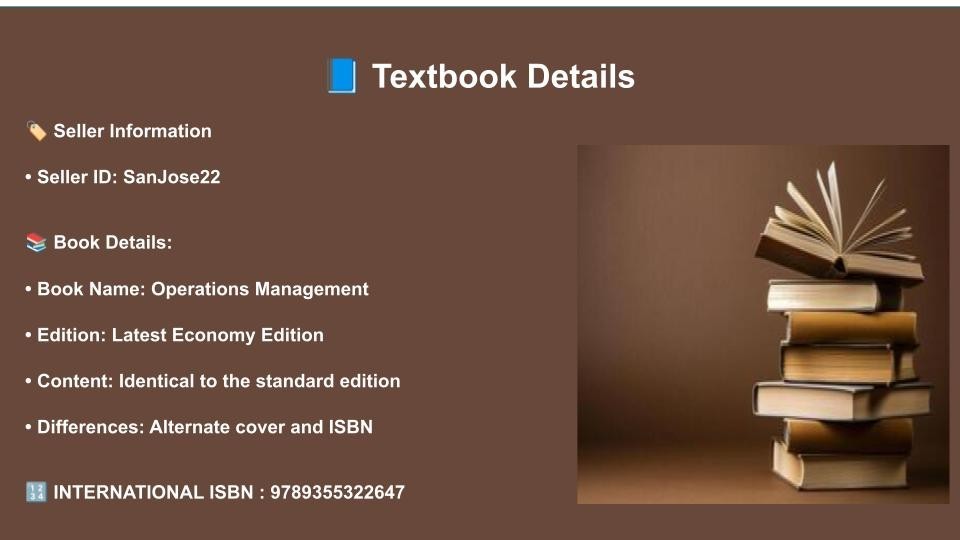 Operations Management by William J. Stevenson 13TH INTL ED