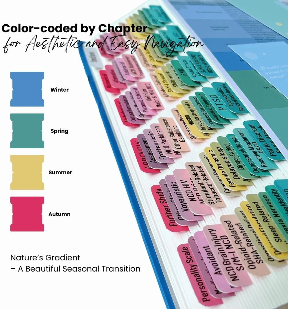 DSM-5-TR Index Tabs: 112 Laminated Color-Coded Tabs with Alignment Guide